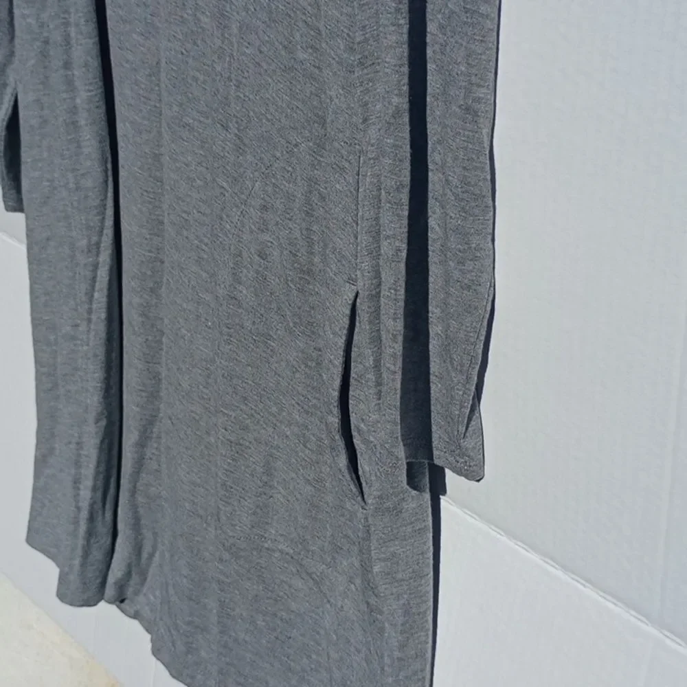 Medium J. Crew Mock Neck Gray Jersey Long Sleeve Swing Sweater Dress Pockets